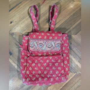 Vintage Maggie B Quilted Floral Backpack Purse Cottagecore